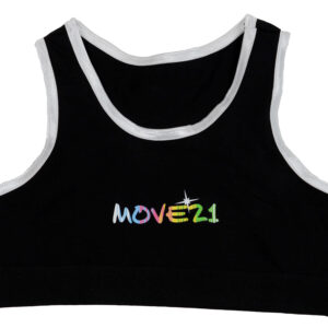 Move 21 sportovní top - dětský - černý / barevné logo